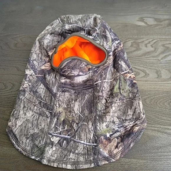 HUNTWORTH FULL FACE MASK HAT HOOD CAMO Orange FLEECE LINED OS H1 - Picture 9 of 9